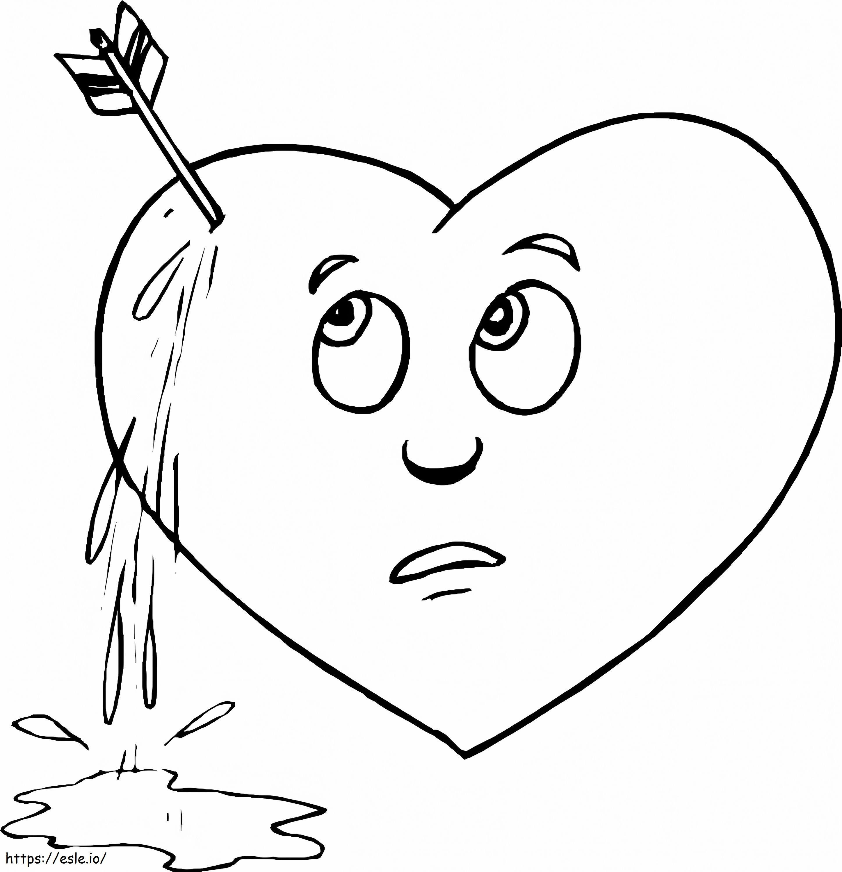 Coloriage Coeur avec flèche à imprimer dessin