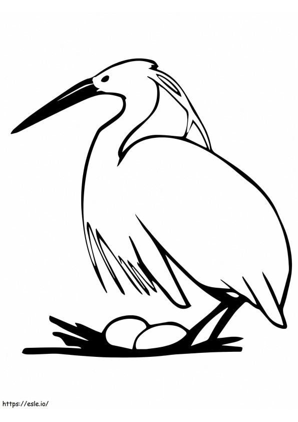 Heron And Eggs coloring page