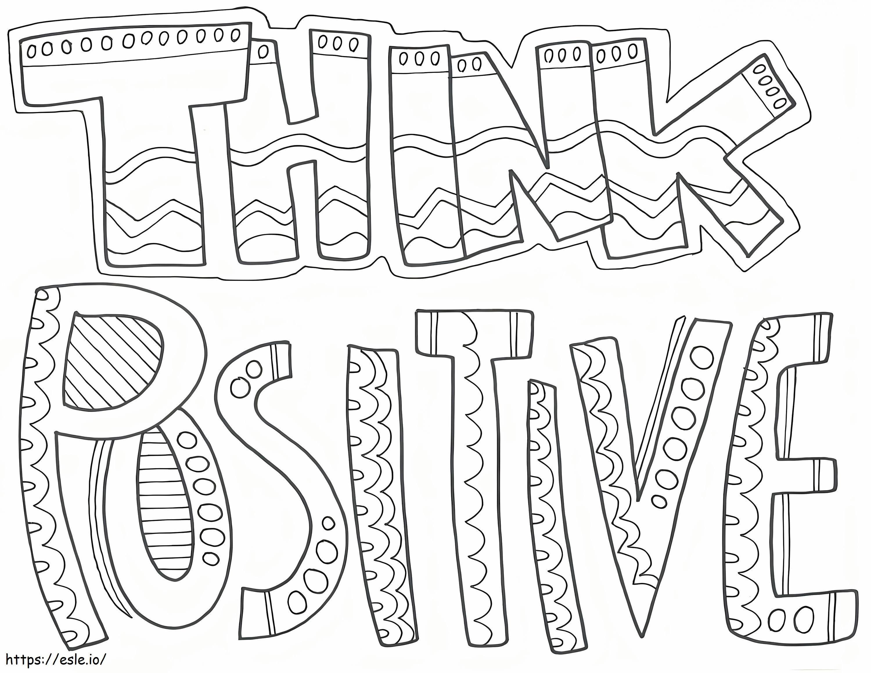 Think Positive coloring page