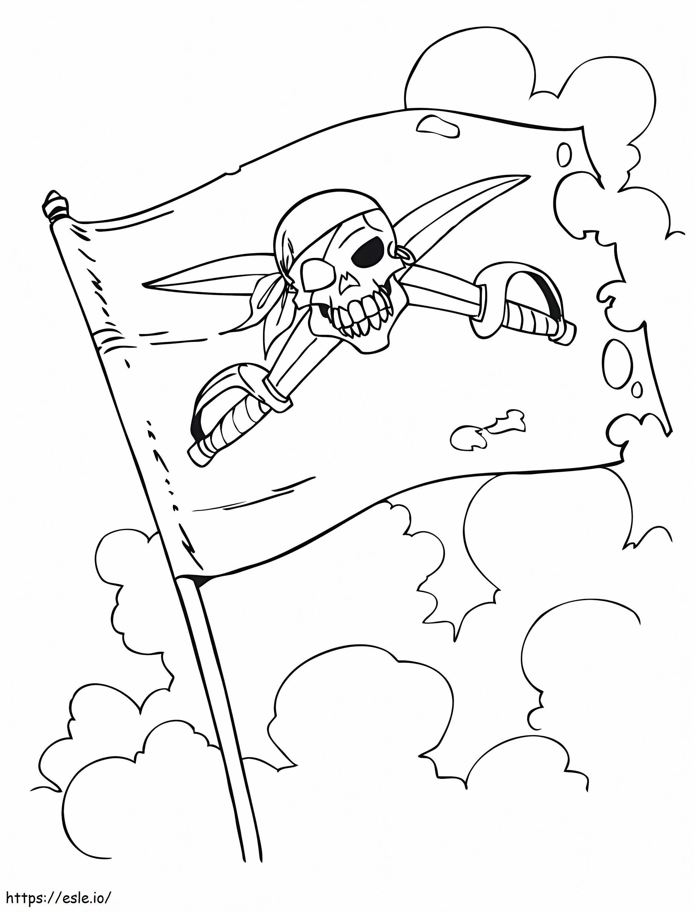 Coloriage Un drapeau pirate à imprimer dessin