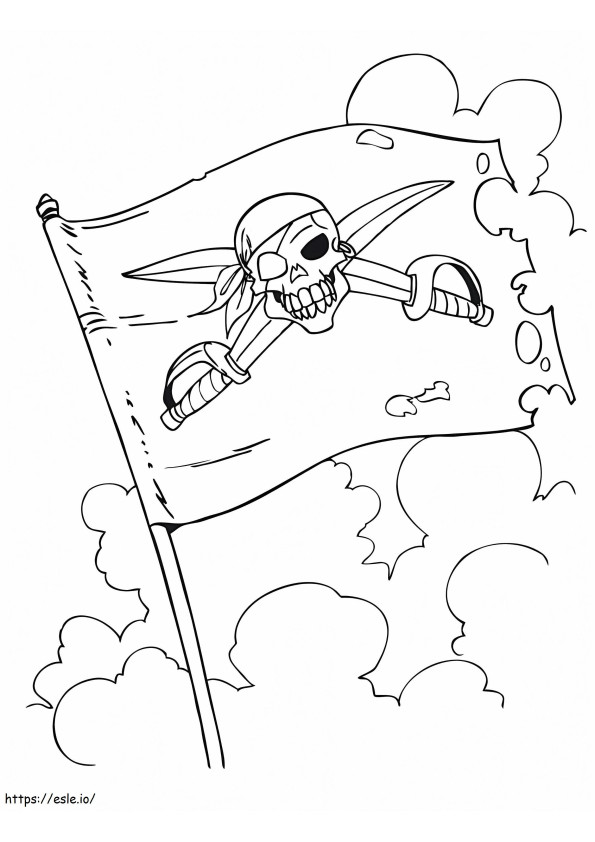 Una bandera pirata para colorear