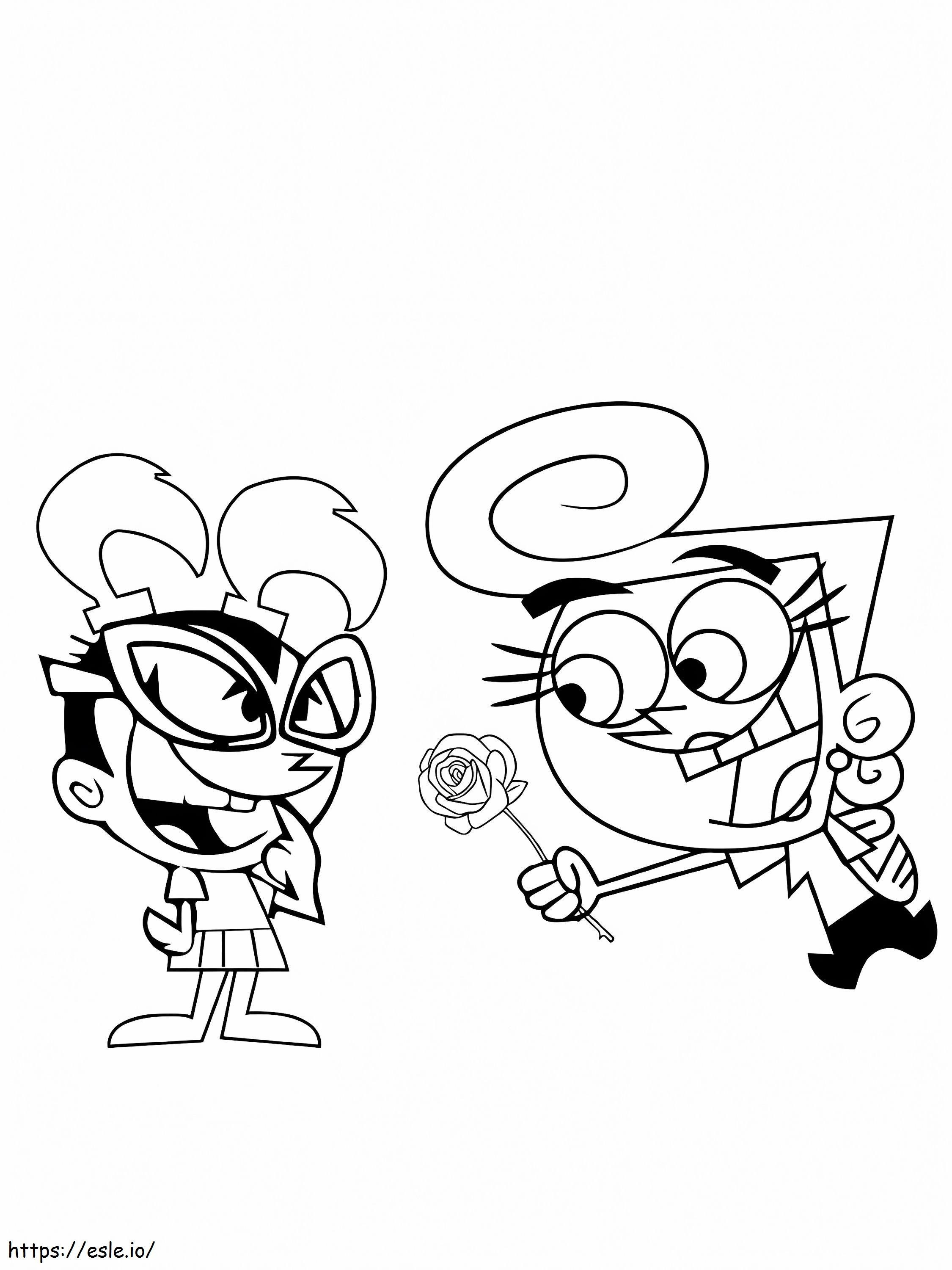 The Fairly Oddparents Tootie And Wanda coloring page