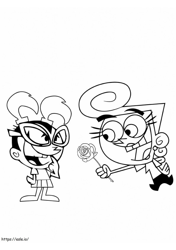The Fairly Oddparents Tootie And Wanda coloring page