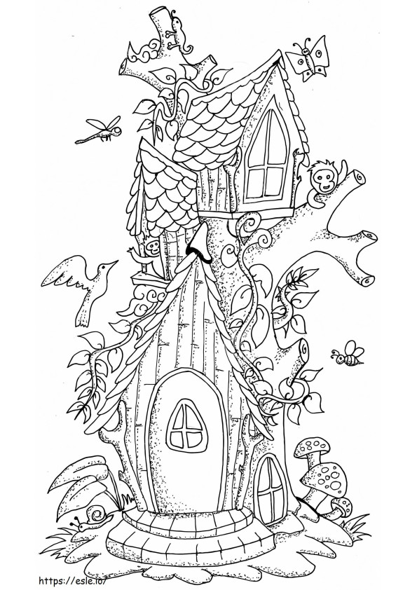 Fairy And Animal House coloring page