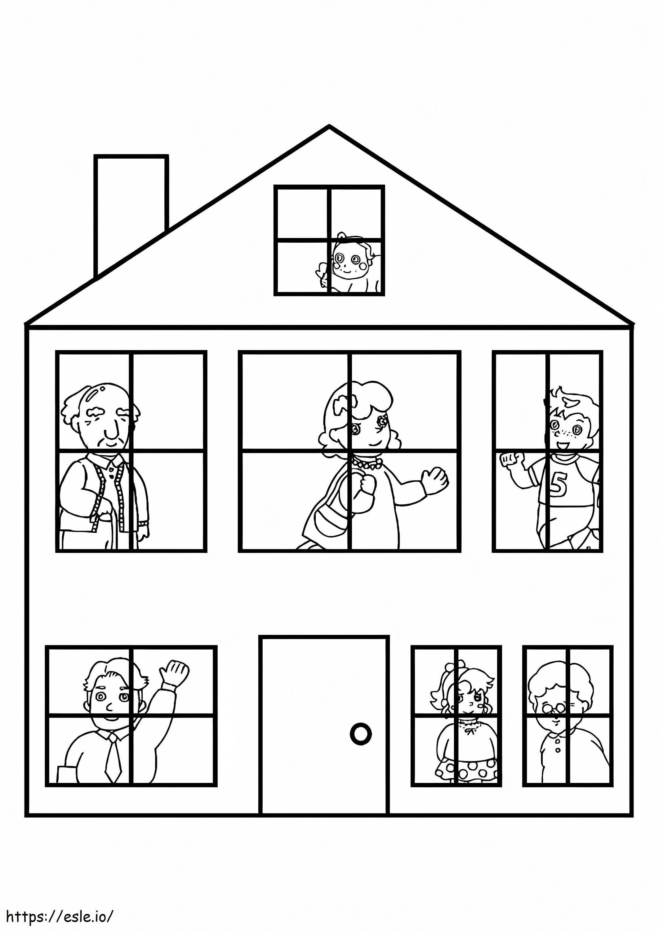 Family In The House coloring page