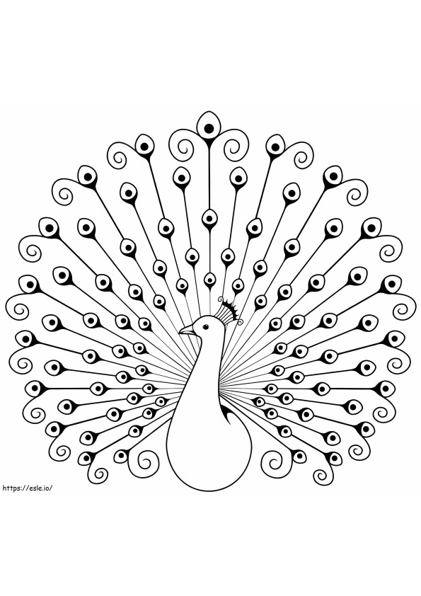 Peahen 5 coloring page
