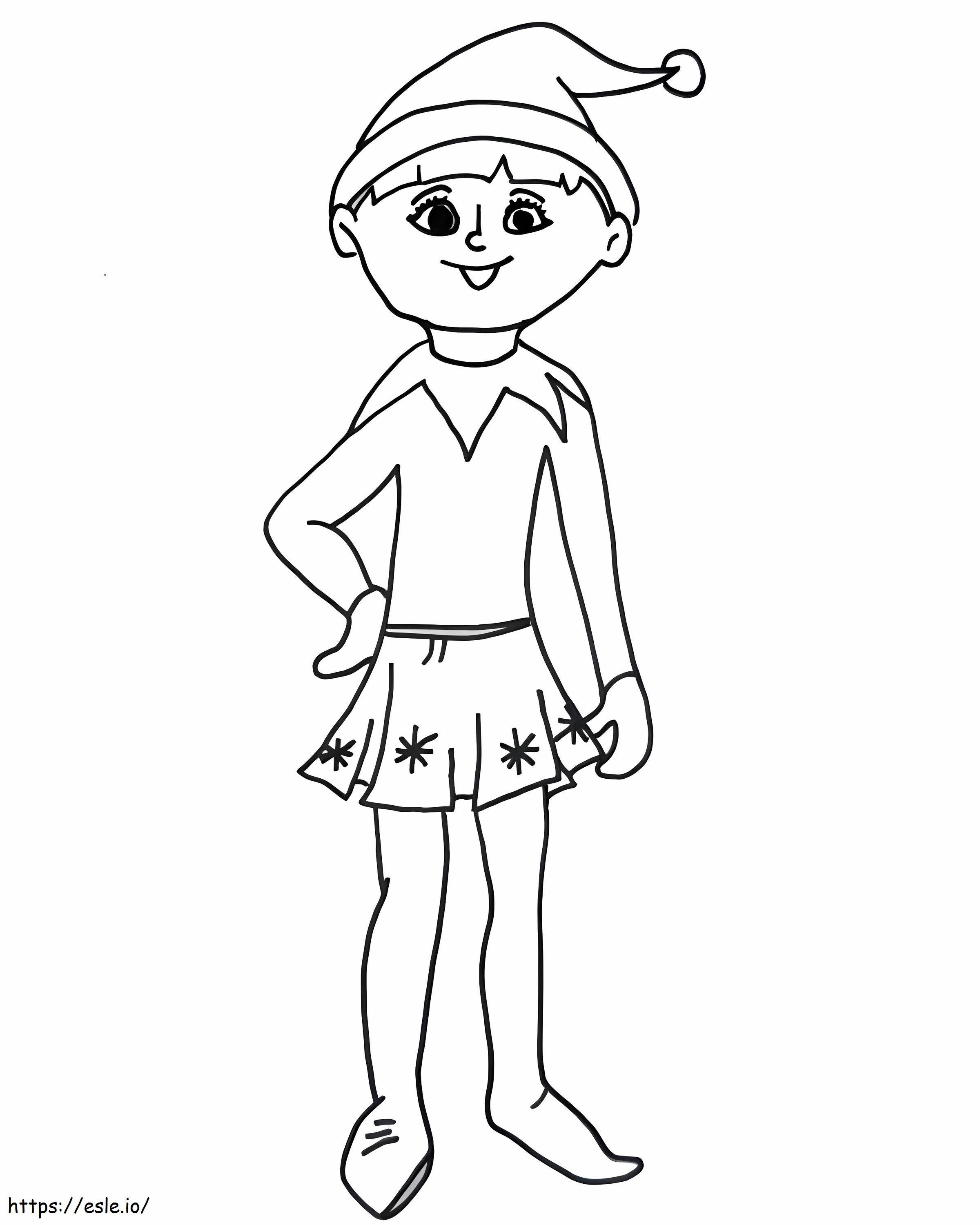 Elf Boy Is Smiling coloring page