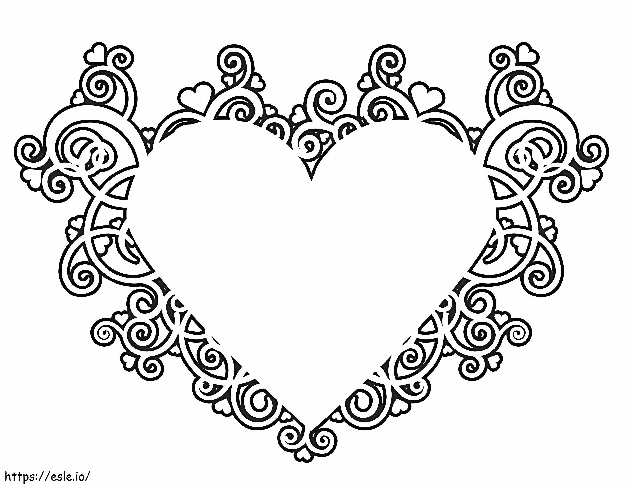 Coloriage Mandala coeur mignon à imprimer dessin