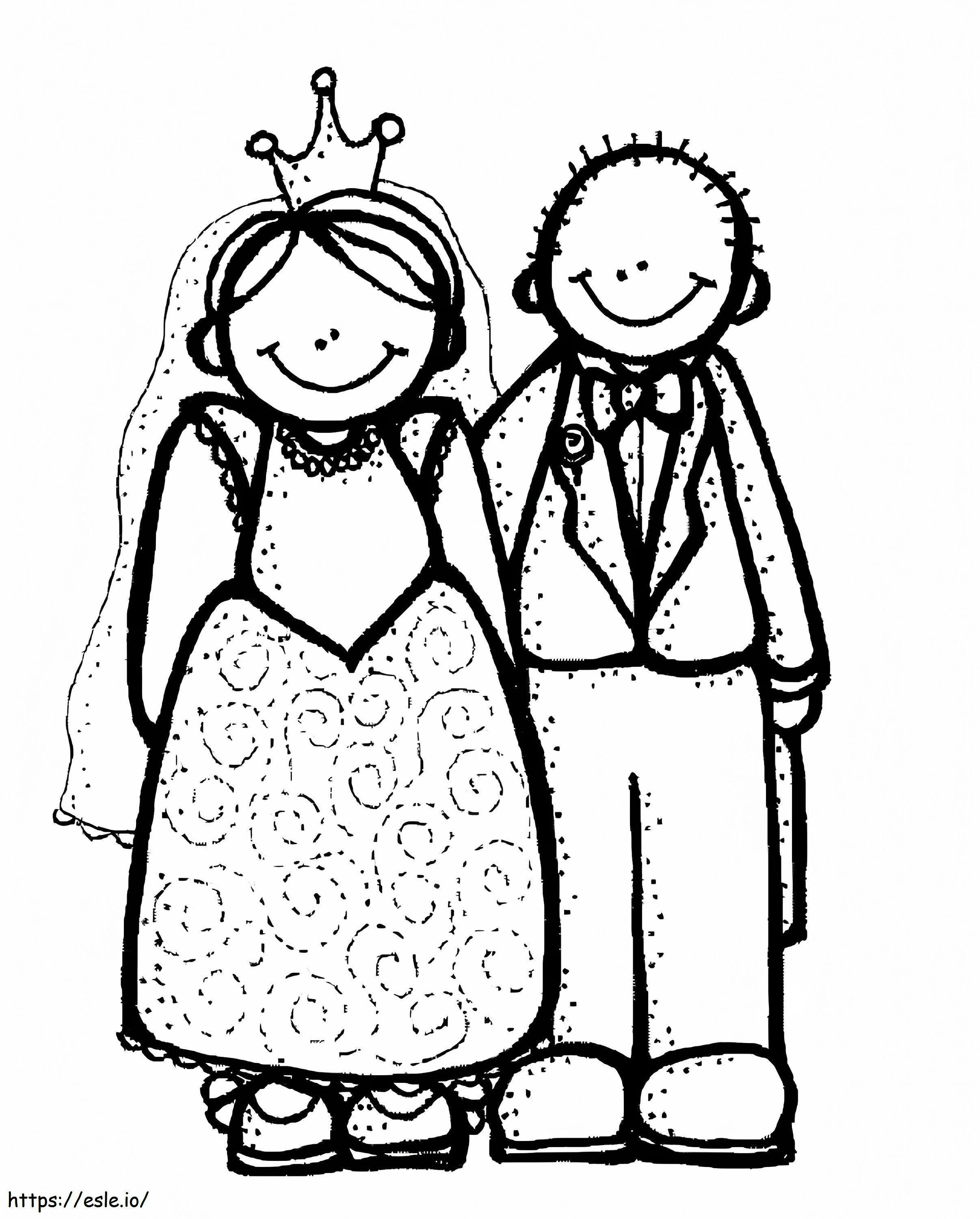 Wedding Melonheadz coloring page