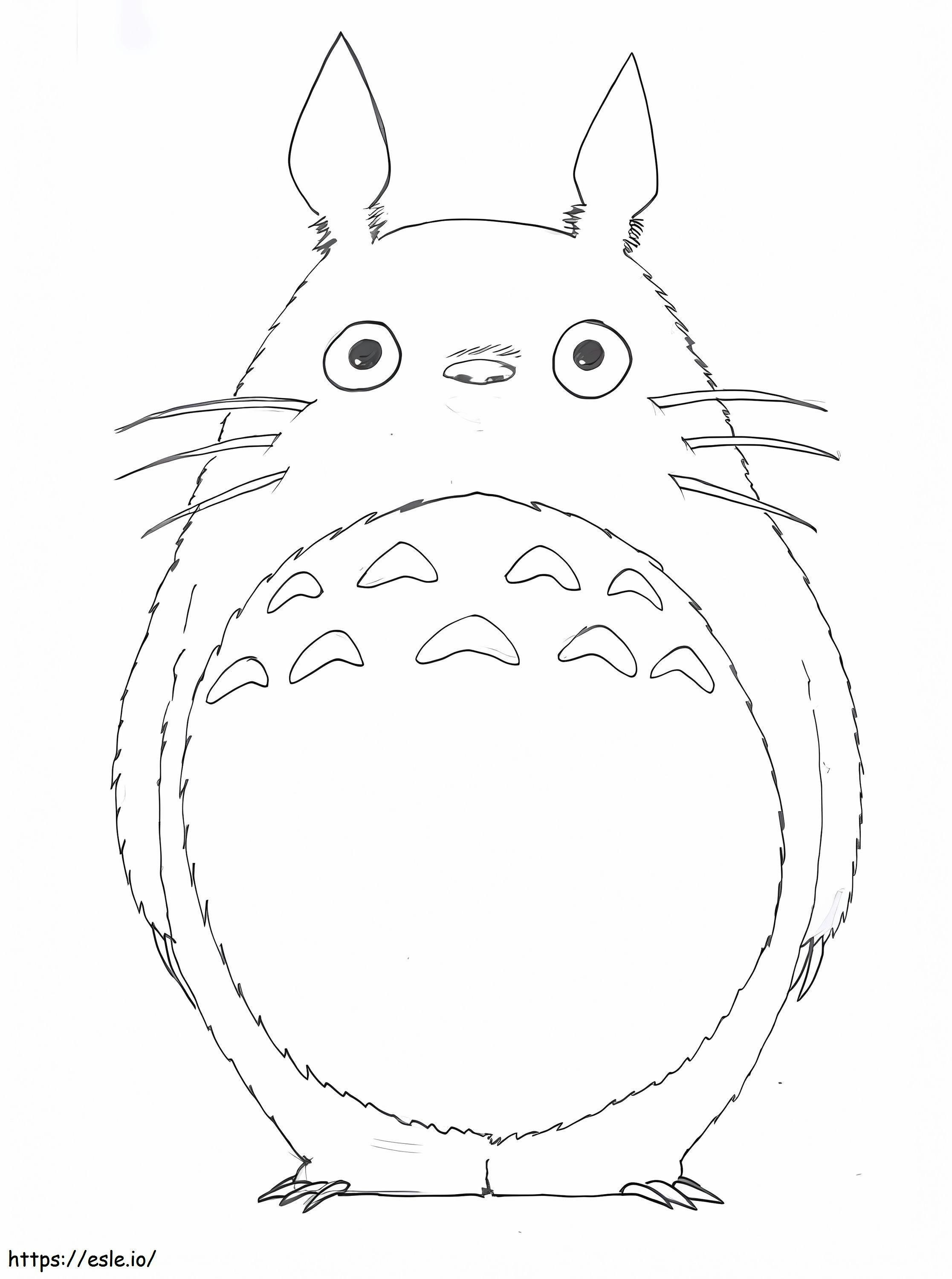 Coloriage Totoro drôle à imprimer dessin