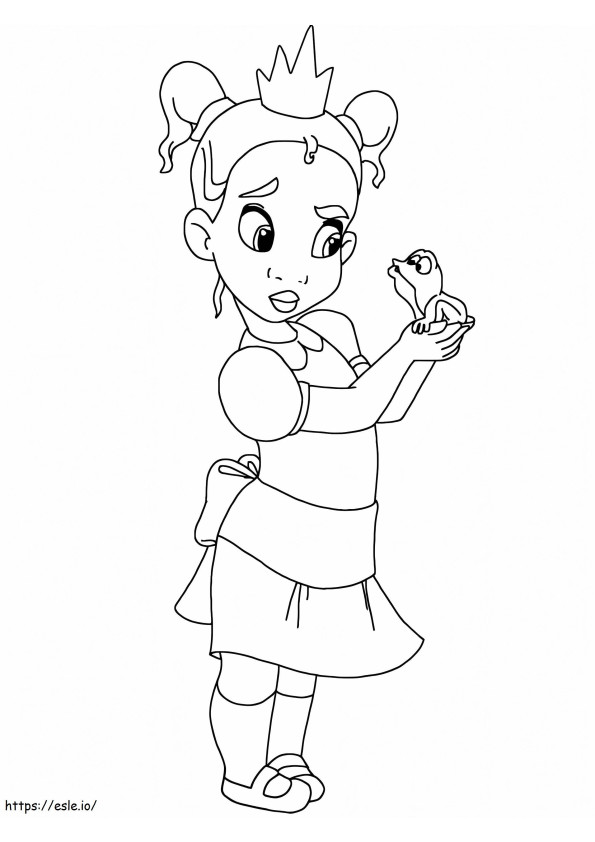La piccola principessa Tiana da colorare