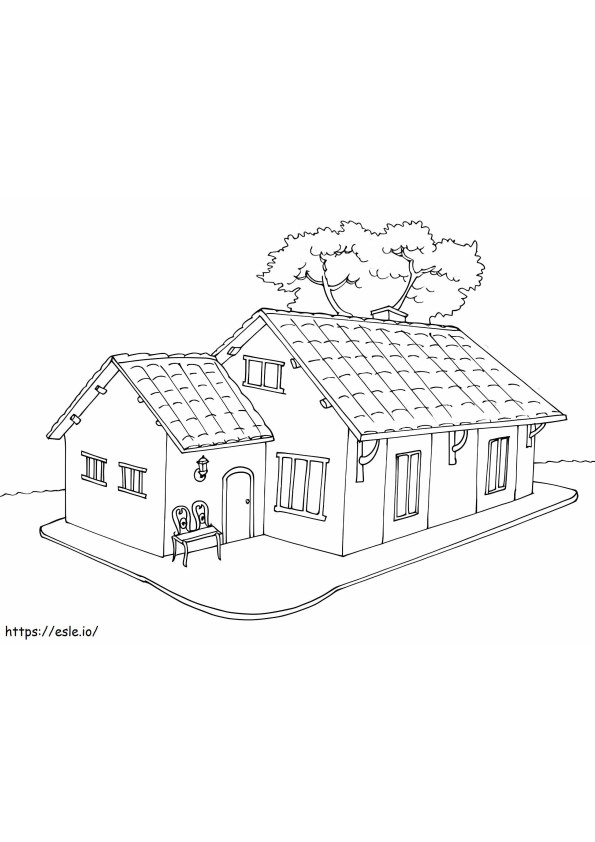 House With Tree coloring page