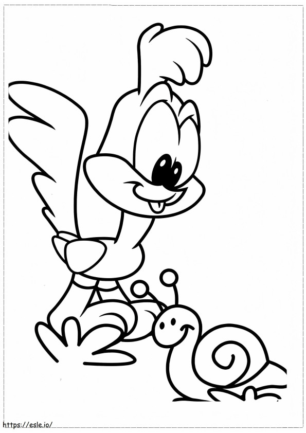 Little Road Runner And Snail coloring page