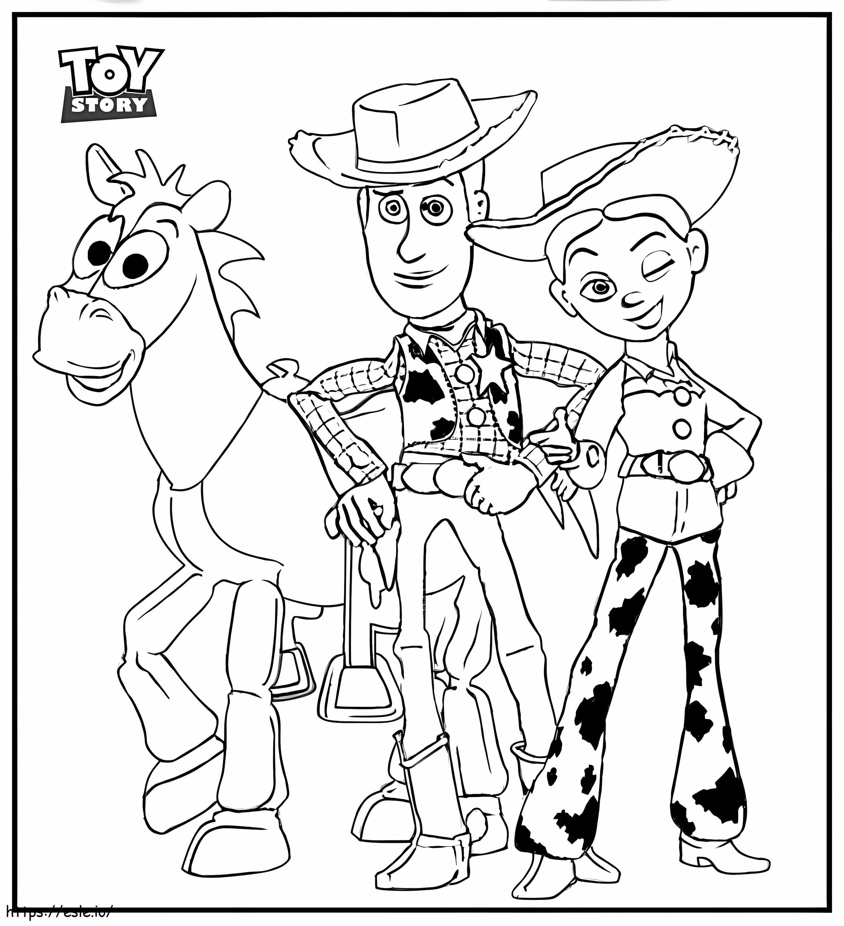 Woody Jessie e Bullseye para colorir