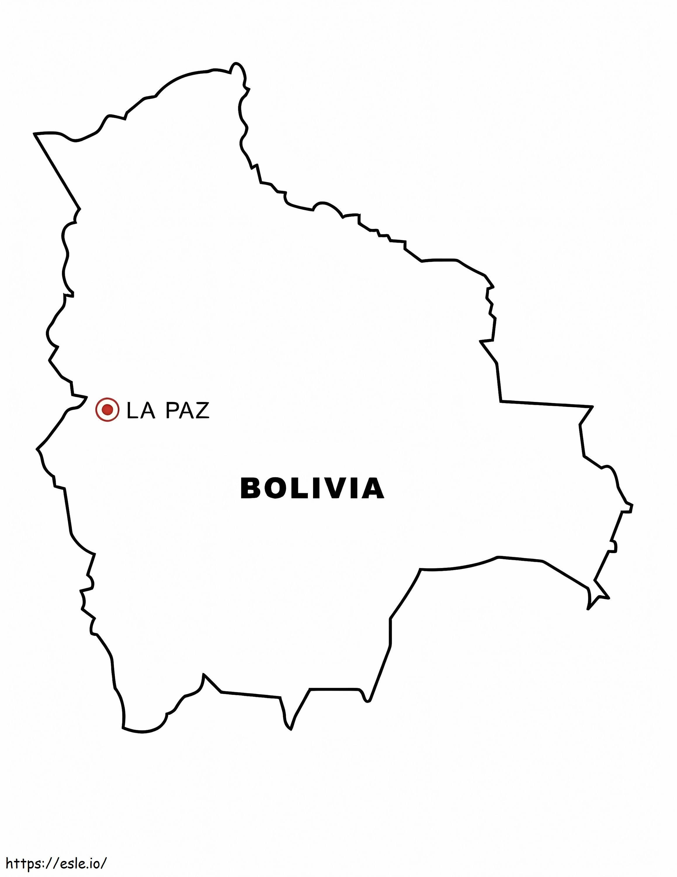 Coloriage Carte de la Bolivie à imprimer dessin