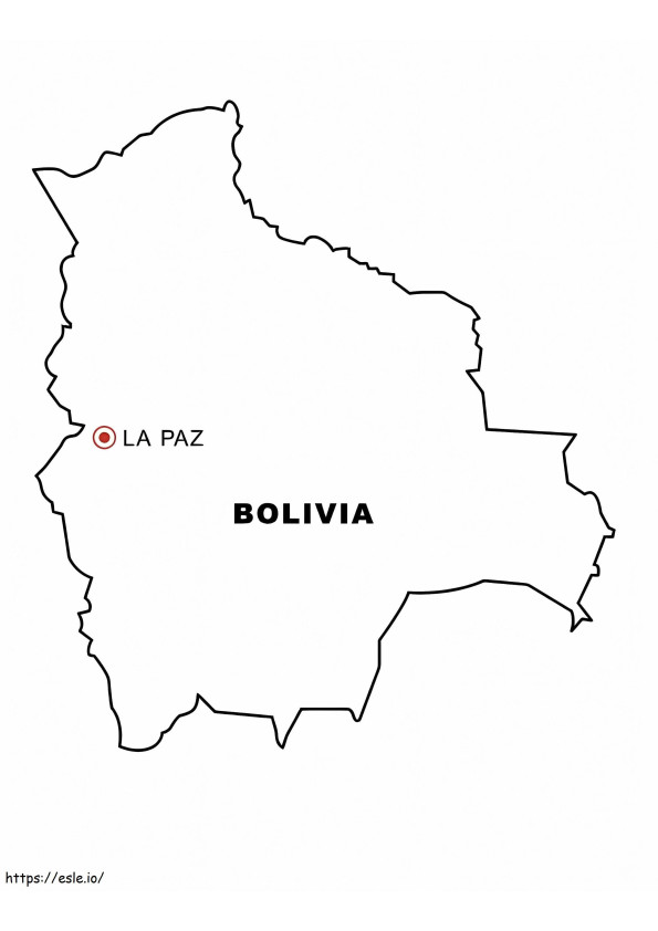 Coloriage Carte de la Bolivie à imprimer dessin