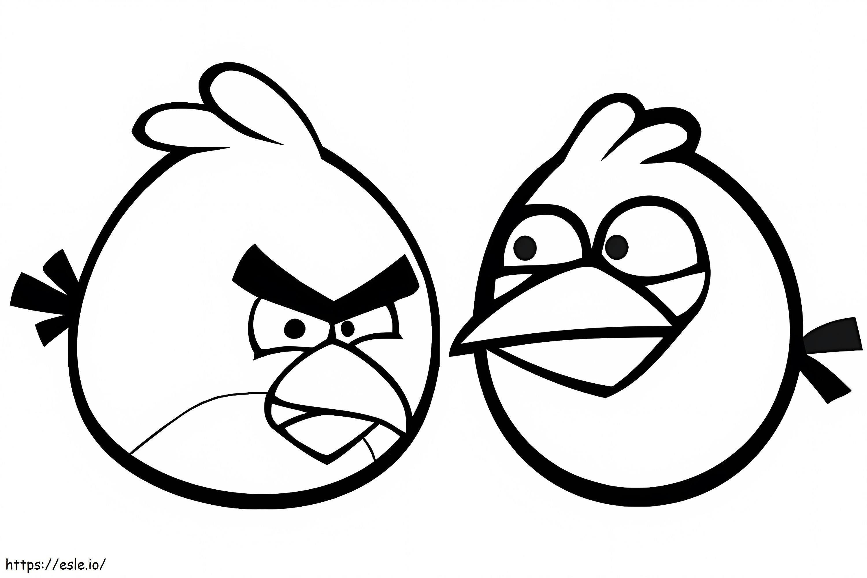 Coloriage Oiseaux rouges et amis dans Angry Birds à imprimer dessin