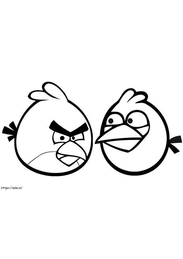 Coloriage Oiseaux rouges et amis dans Angry Birds à imprimer dessin