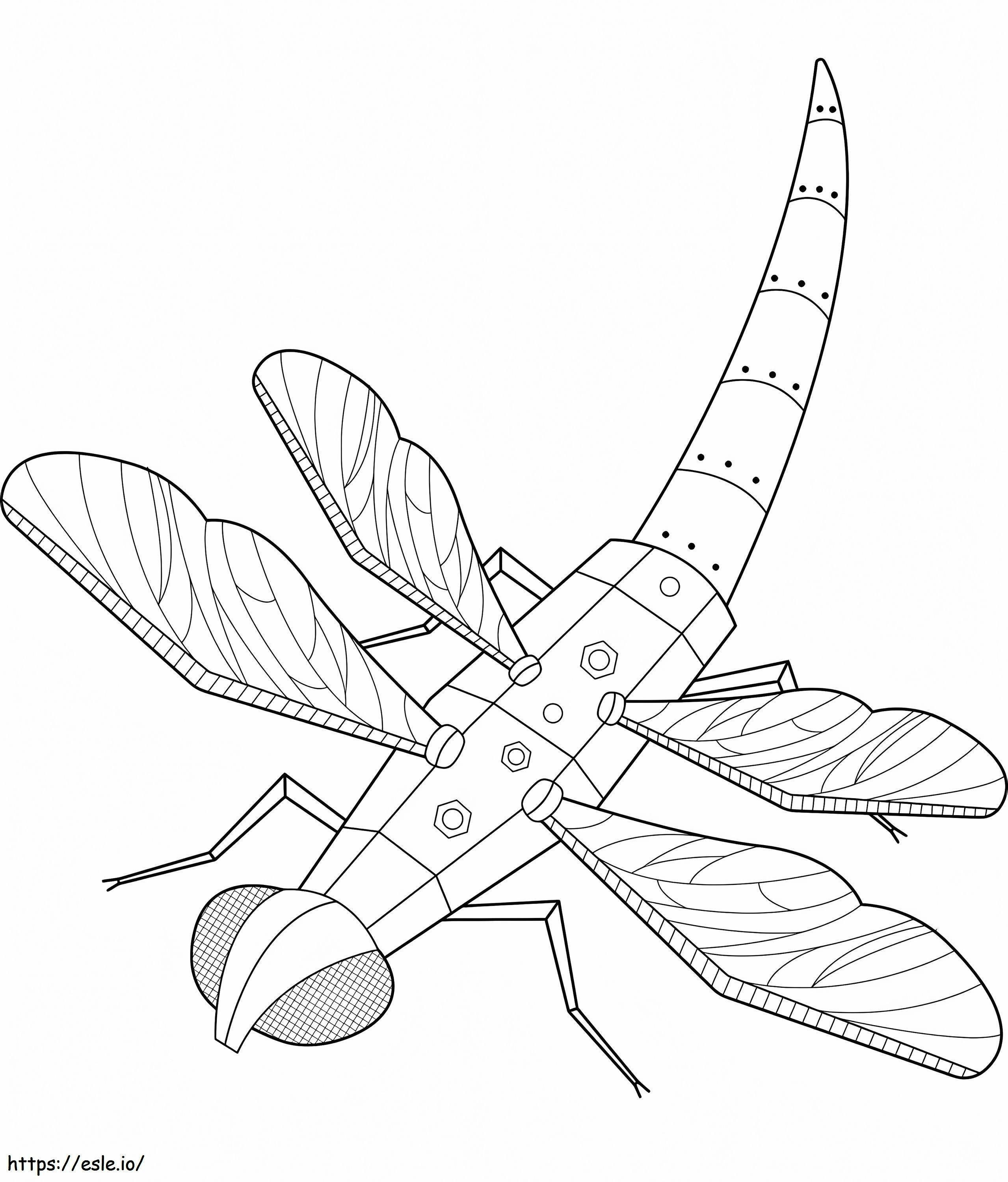 Steampunk Dragonfly värityskuva