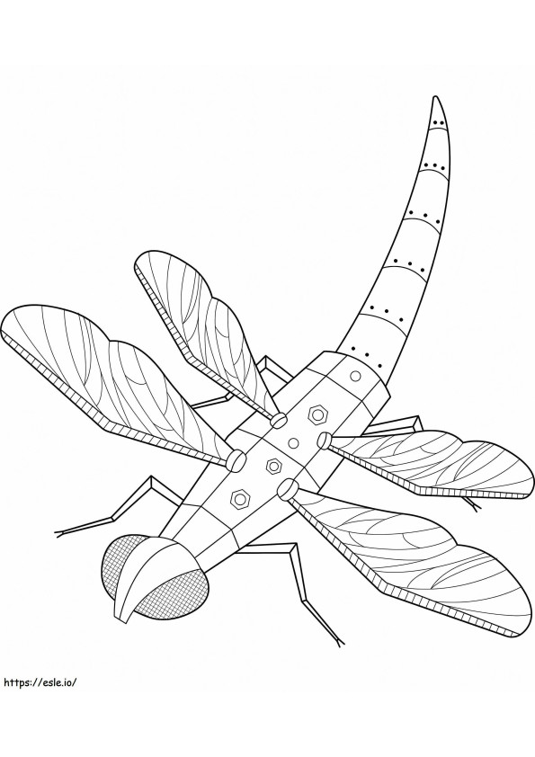 Steampunk Dragonfly coloring page