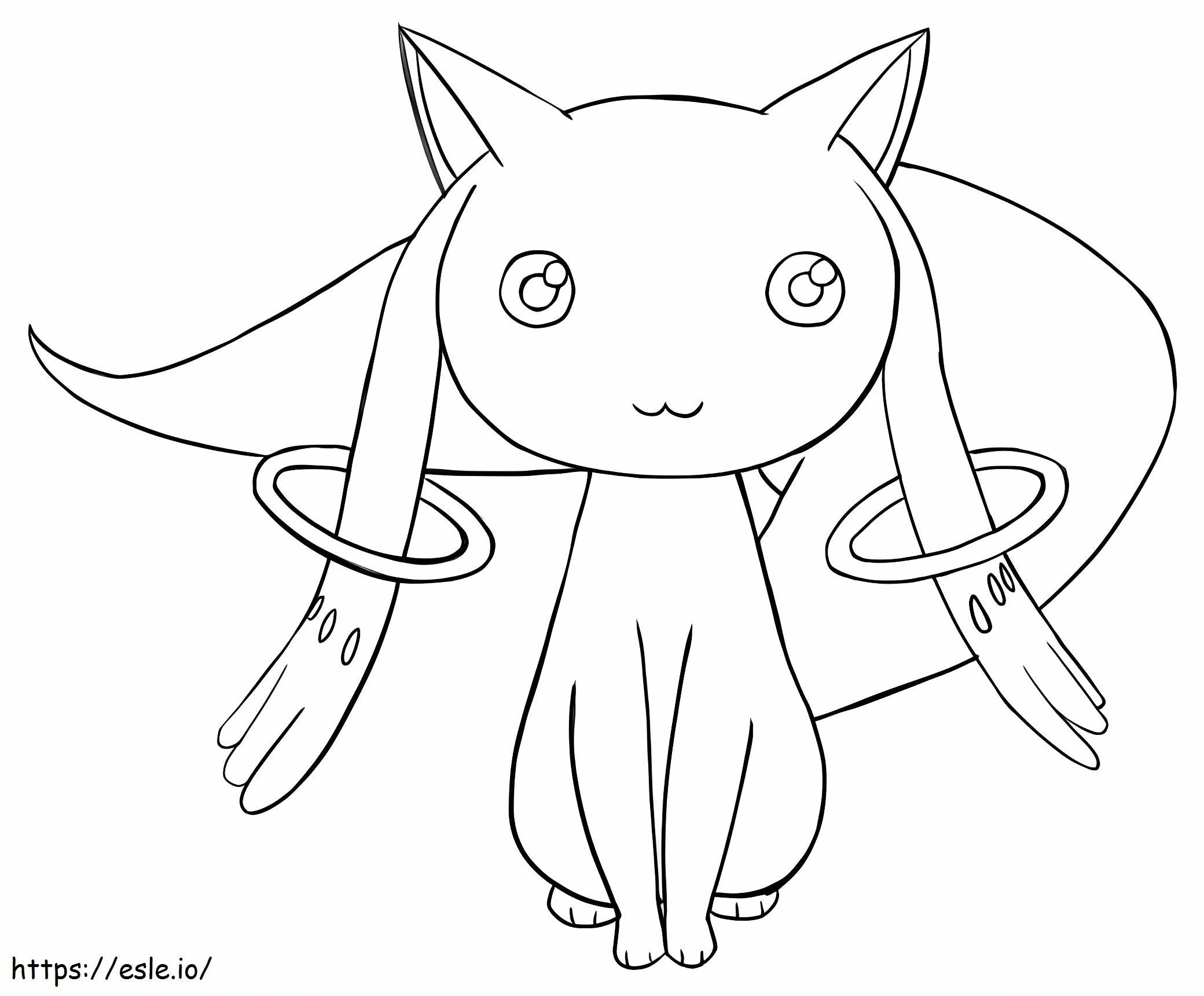 Adorable Kyubey coloring page