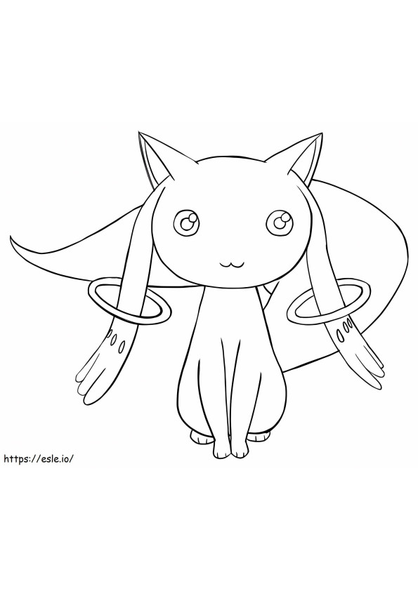 Adorable Kyubey coloring page