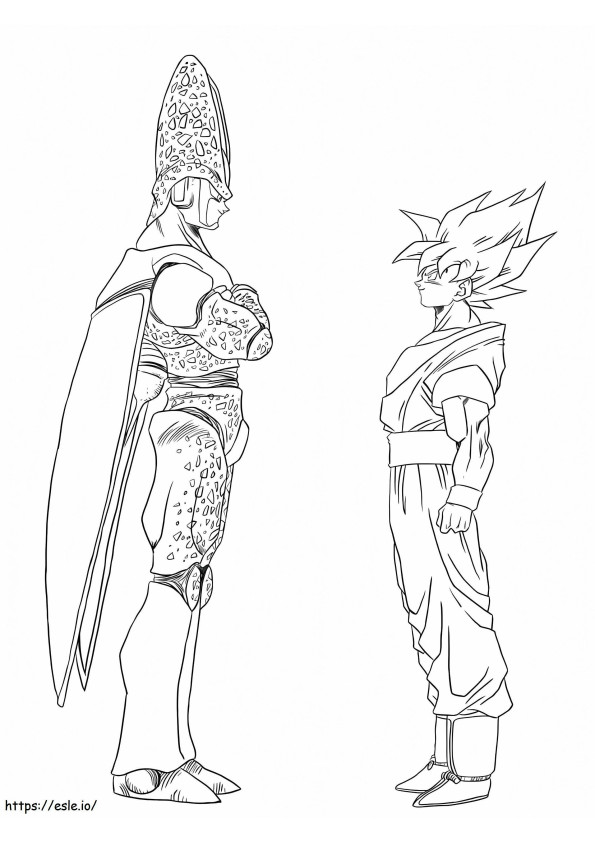 Solu vs Goku värityskuva
