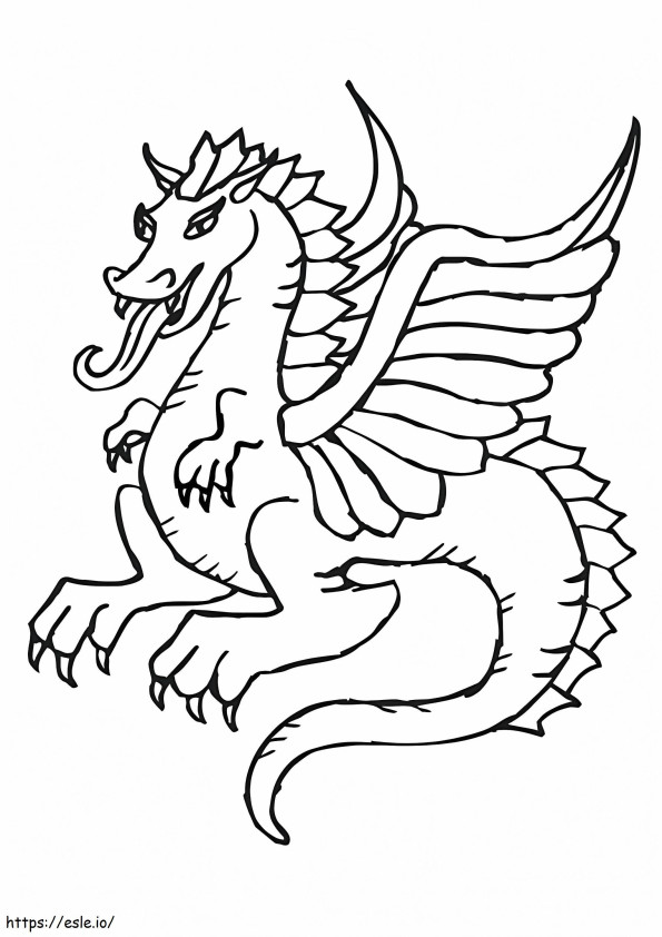 Coloriage Dragon posé à imprimer dessin