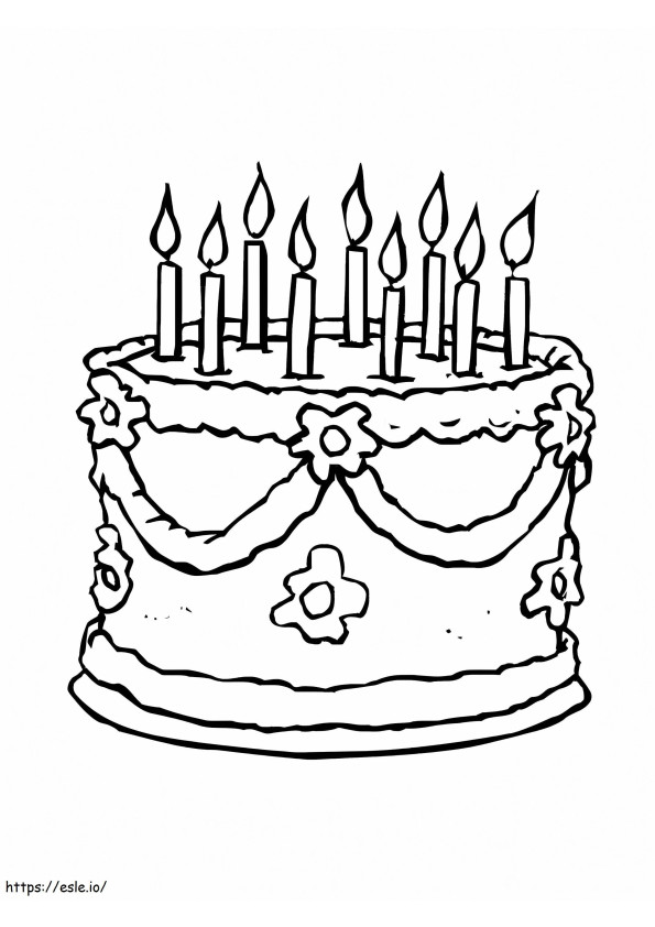 Coloriage Gâteau d'anniversaire 1 à imprimer dessin