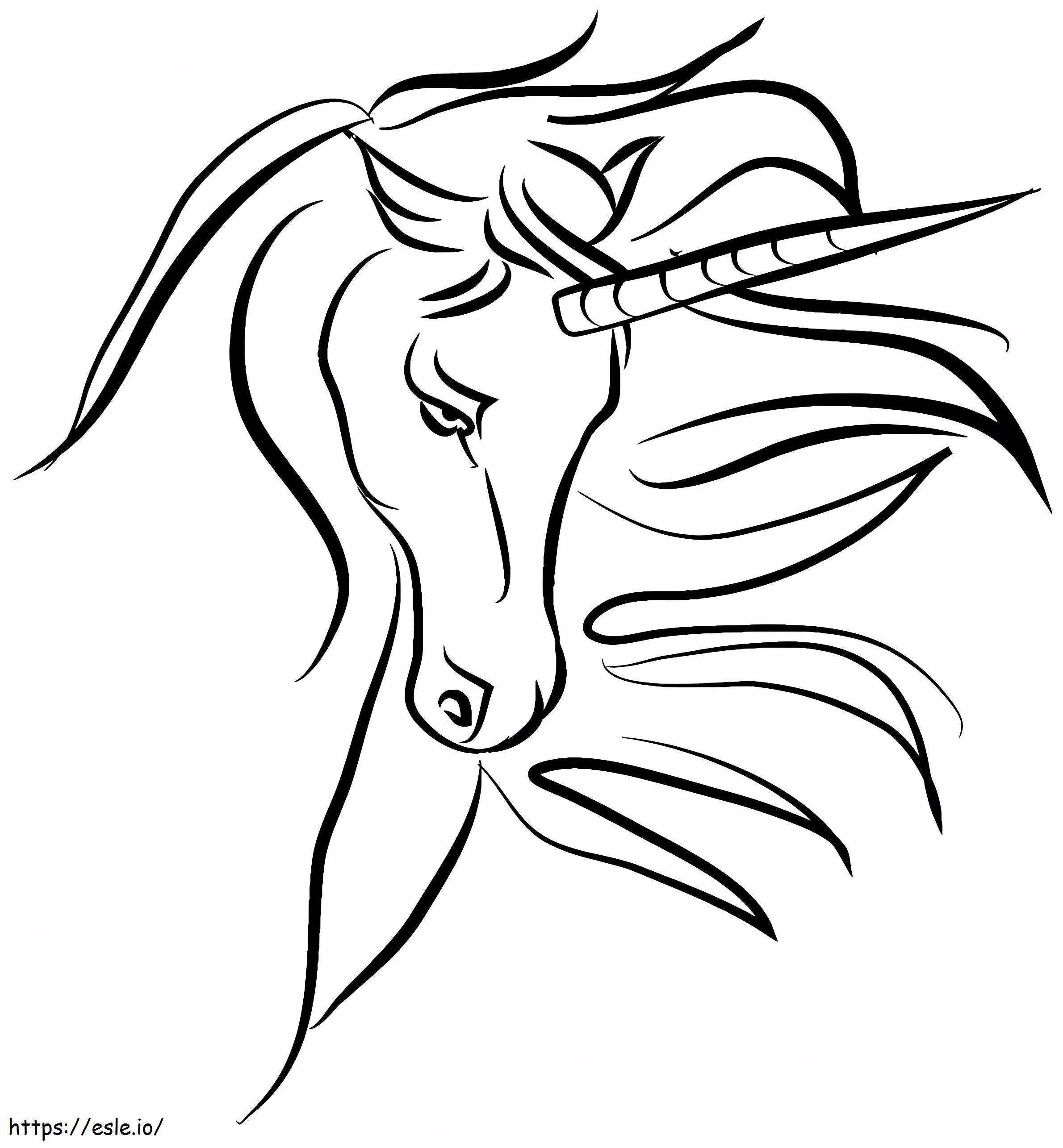 1560499402 Face Of Unicorn A4 coloring page