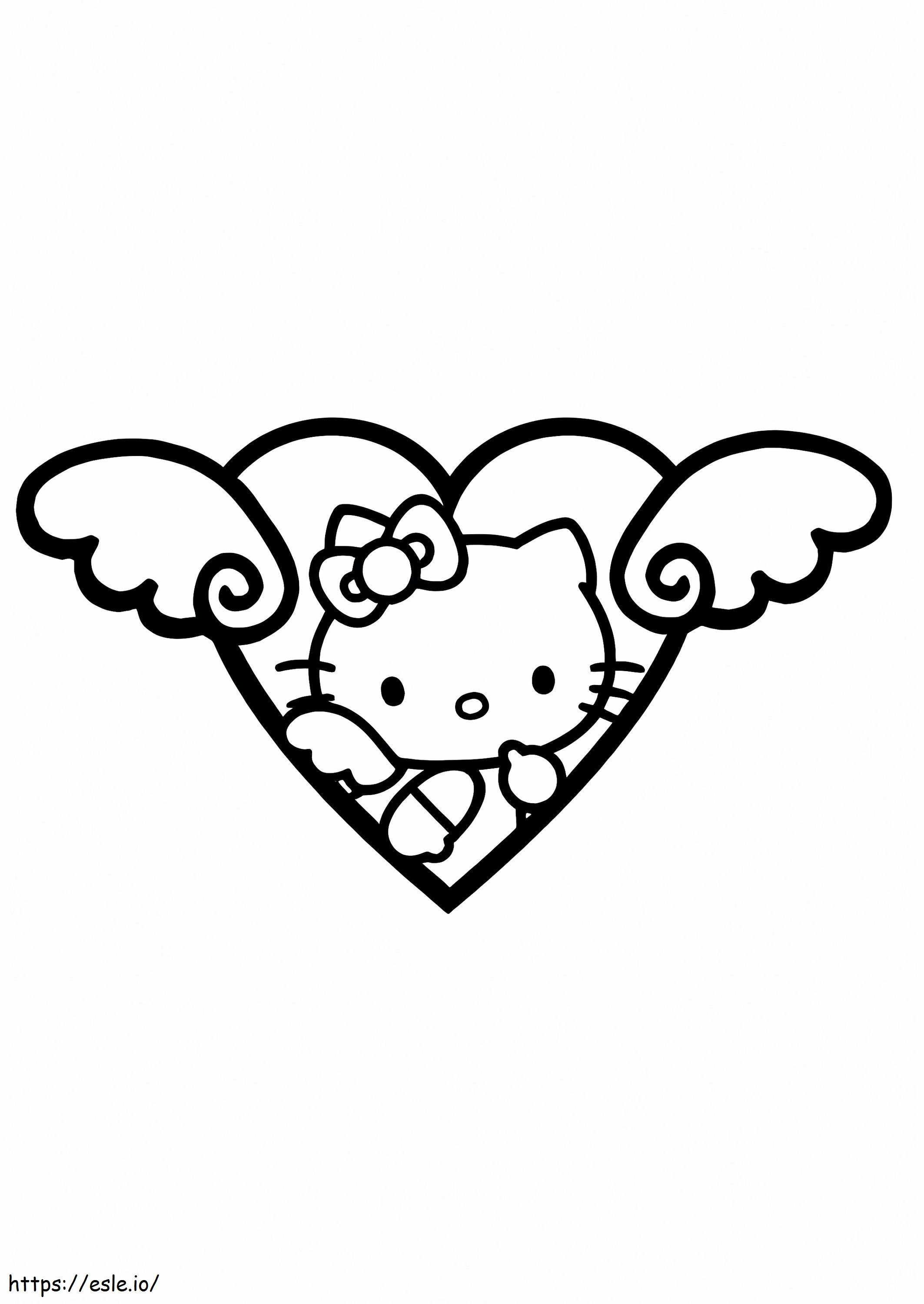 Hello Kitty Heart de colorat