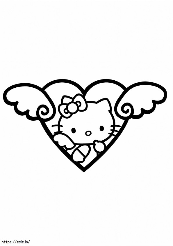 Hello Kitty Heart coloring page