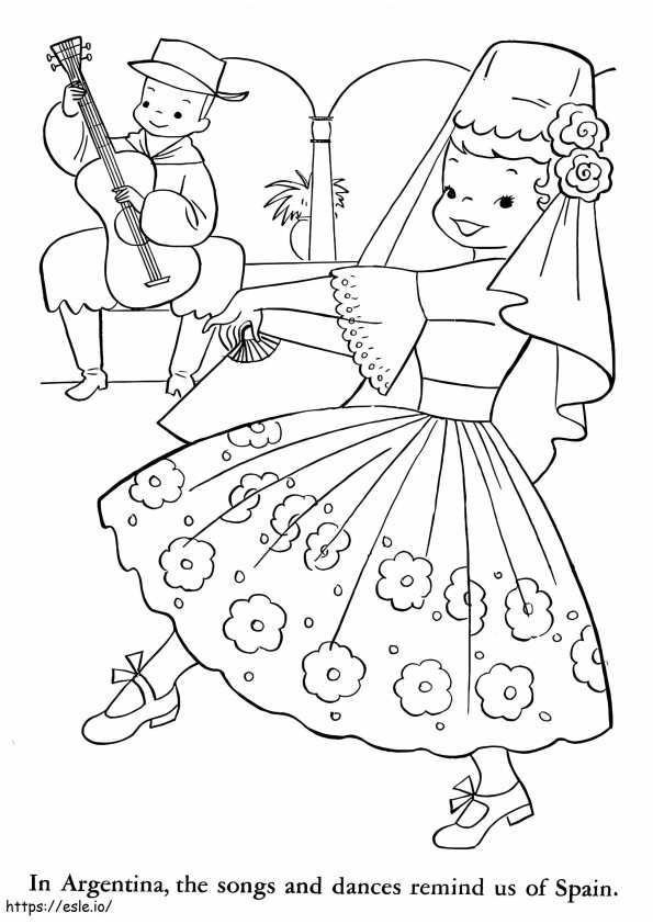 Argentina Songs And Dances coloring page