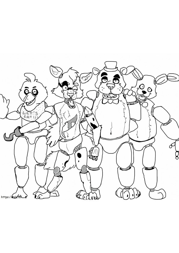 FNAF Characters coloring page