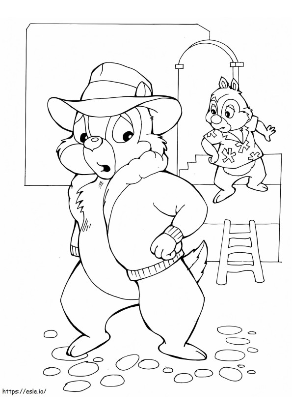 Chip And Dale In Danger coloring page