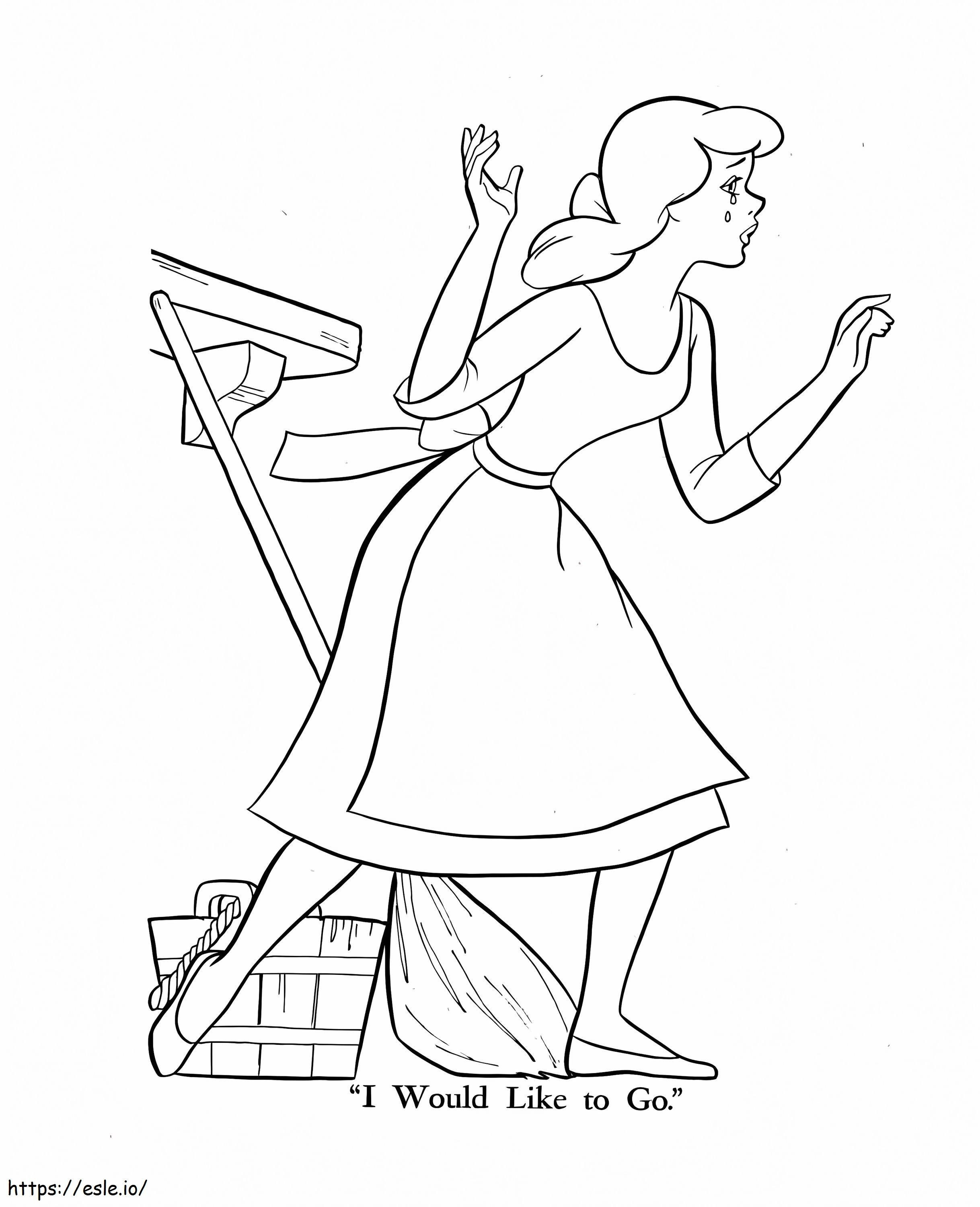 Cinderella Is Crying coloring page