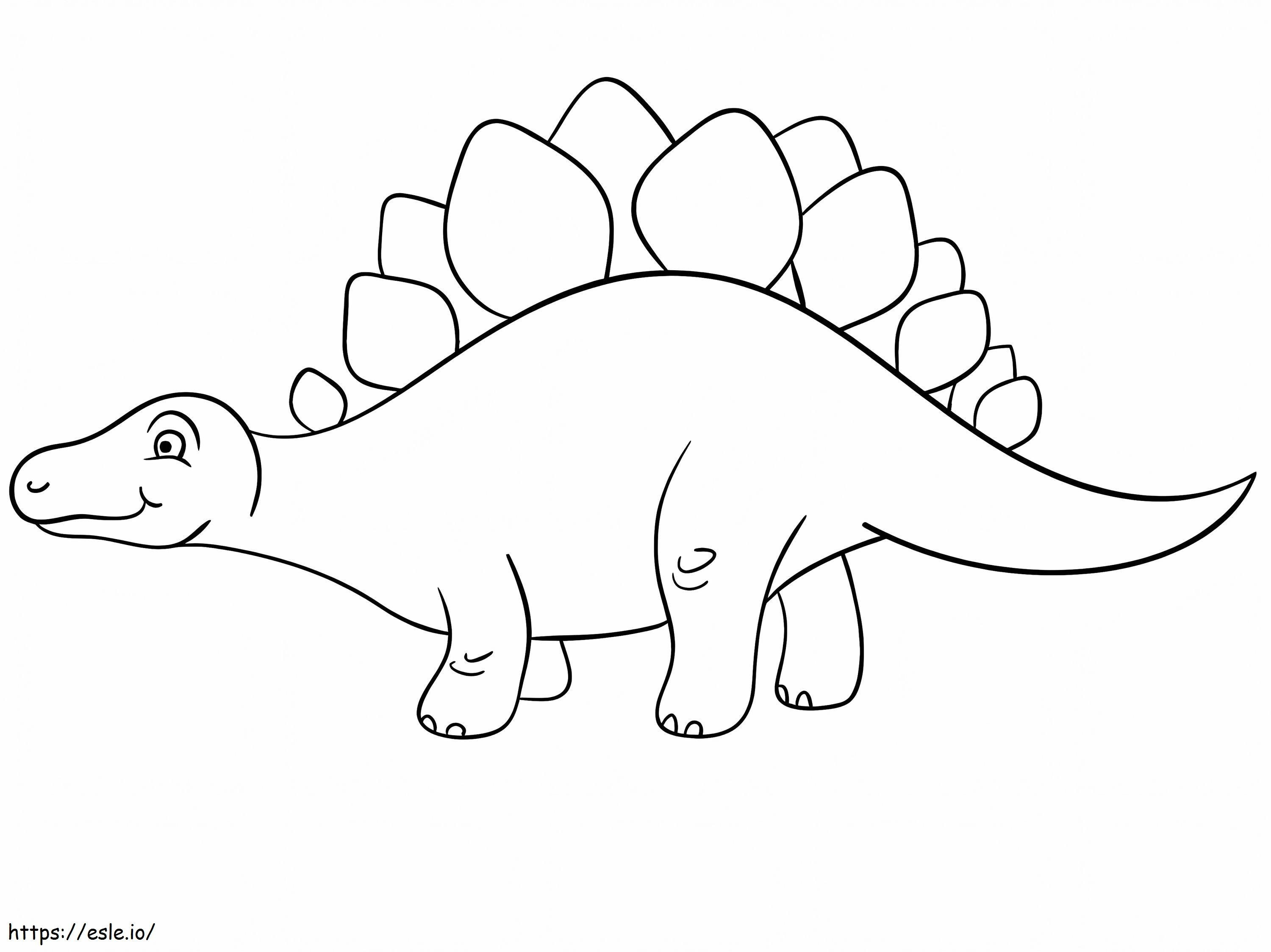 Happy Stegosaurus coloring page