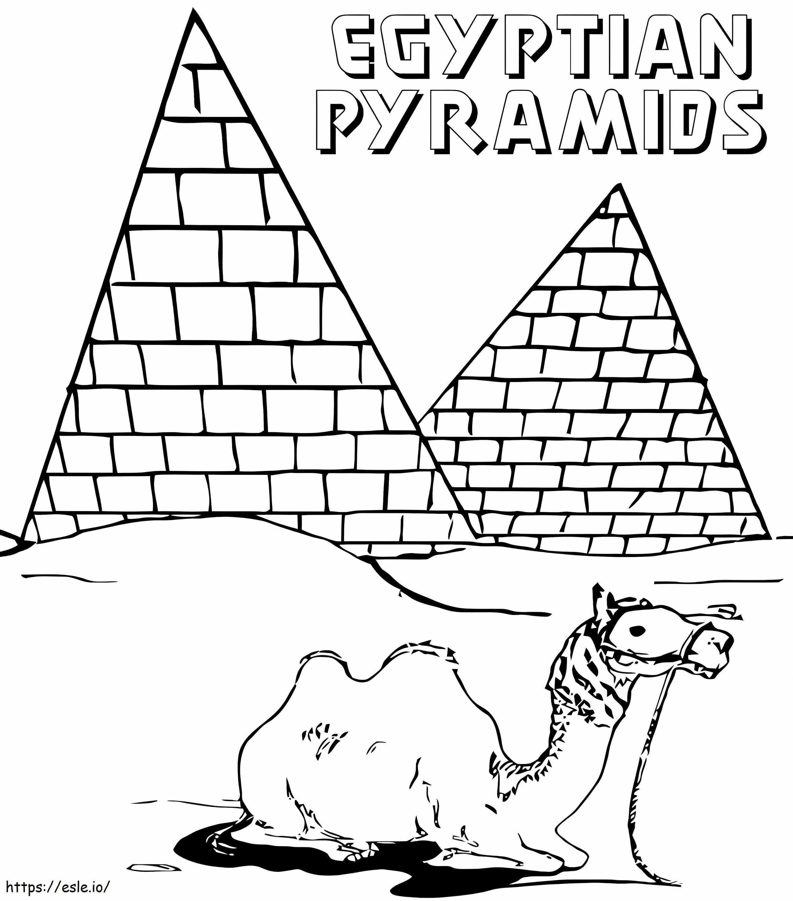 エジプトのピラミッド ぬりえ - 塗り絵