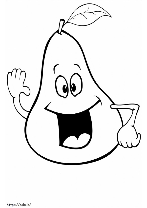 Cartoon Pear coloring page