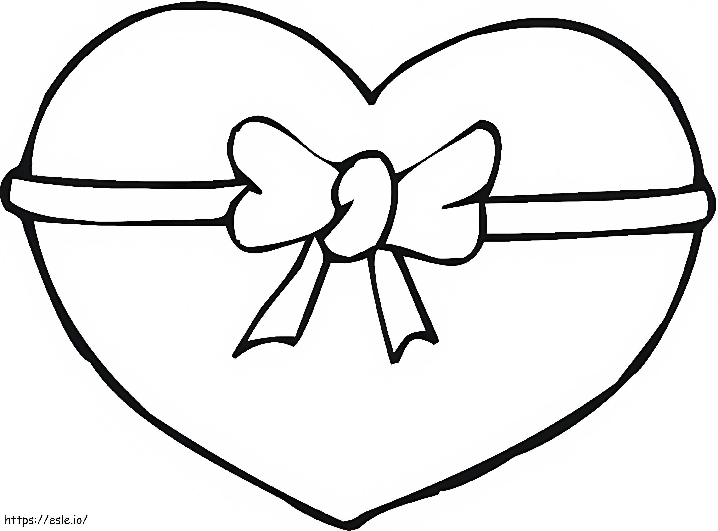Bow Valentine Heart coloring page