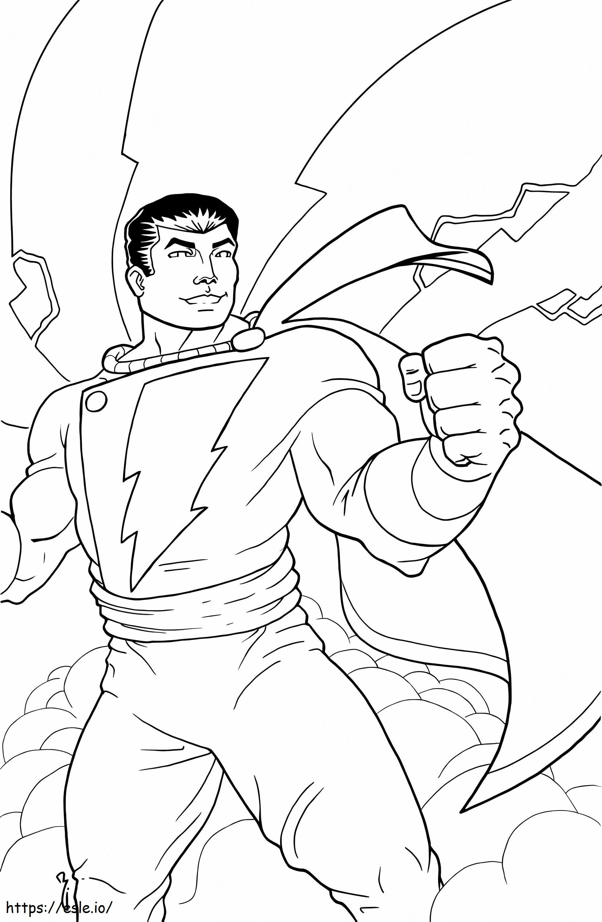 Shazam In Sky coloring page