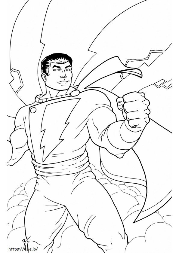 Shazam In Sky coloring page