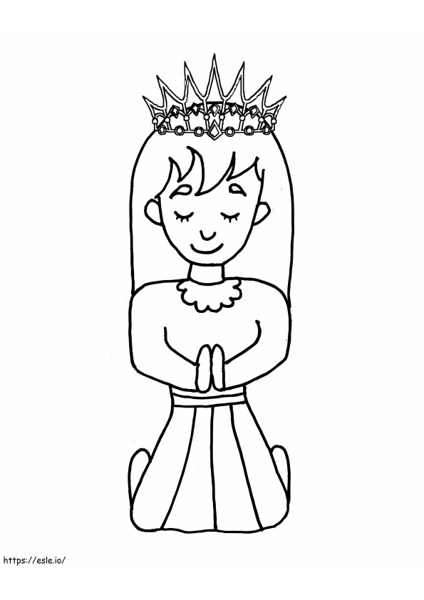 Queen Praying coloring page