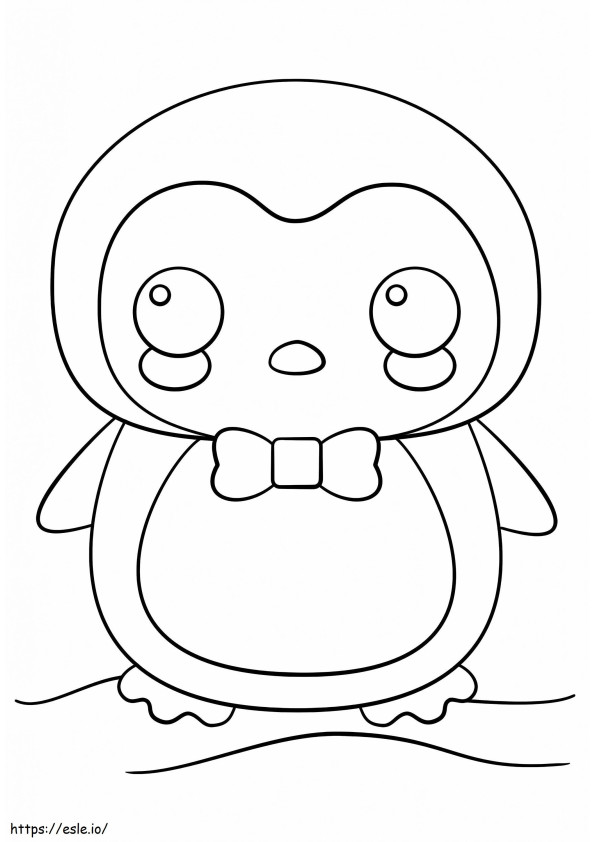 1548318620 Cute Penguin With Kawaii Page Free Printable coloring page