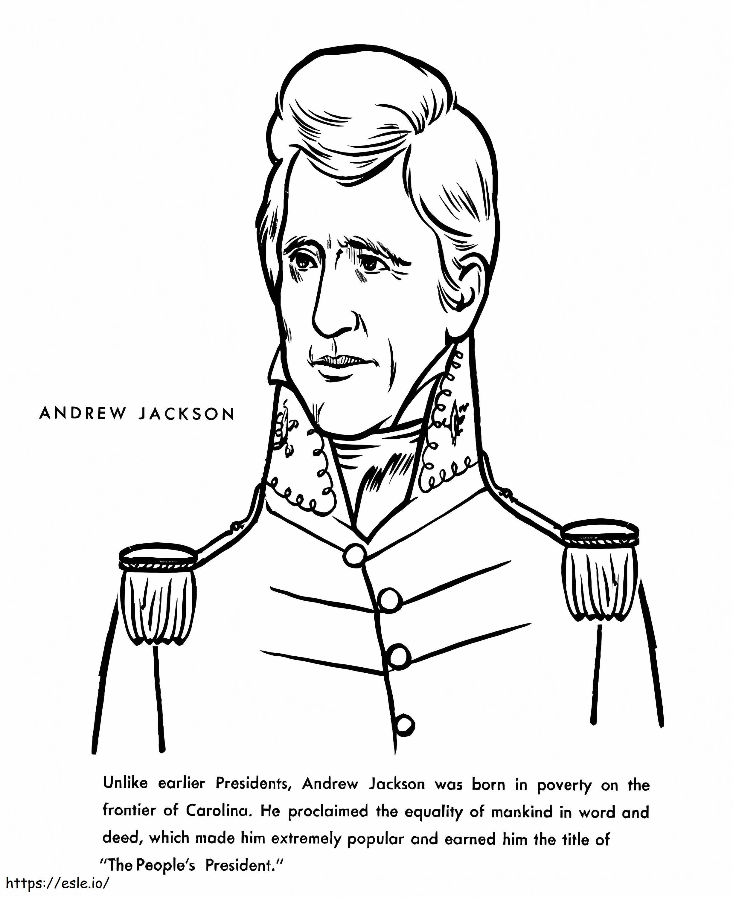 アンドリュー・ジャクソン米国大統領 ぬりえ - 塗り絵