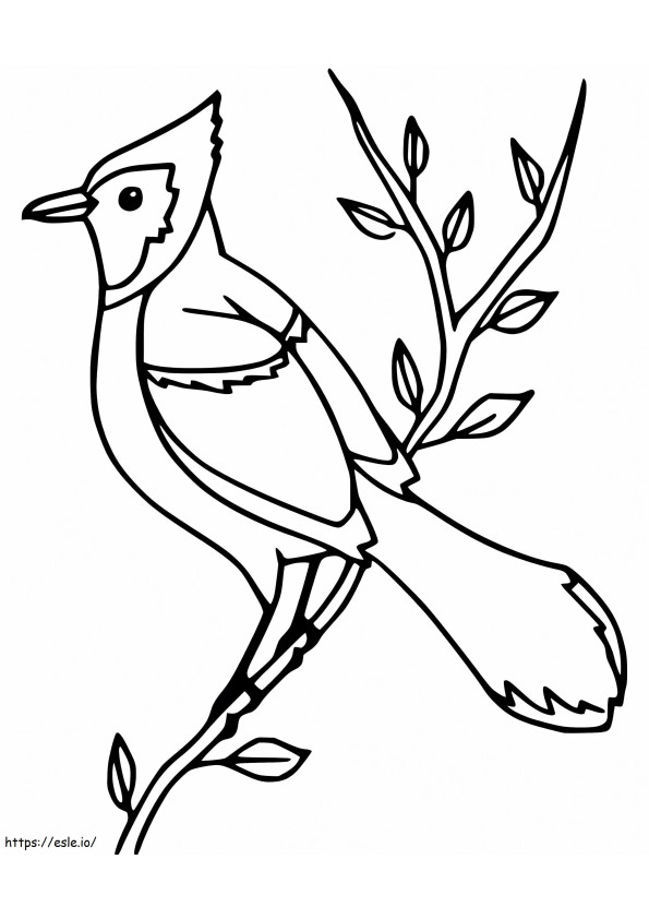 Easy Blue Jay coloring page