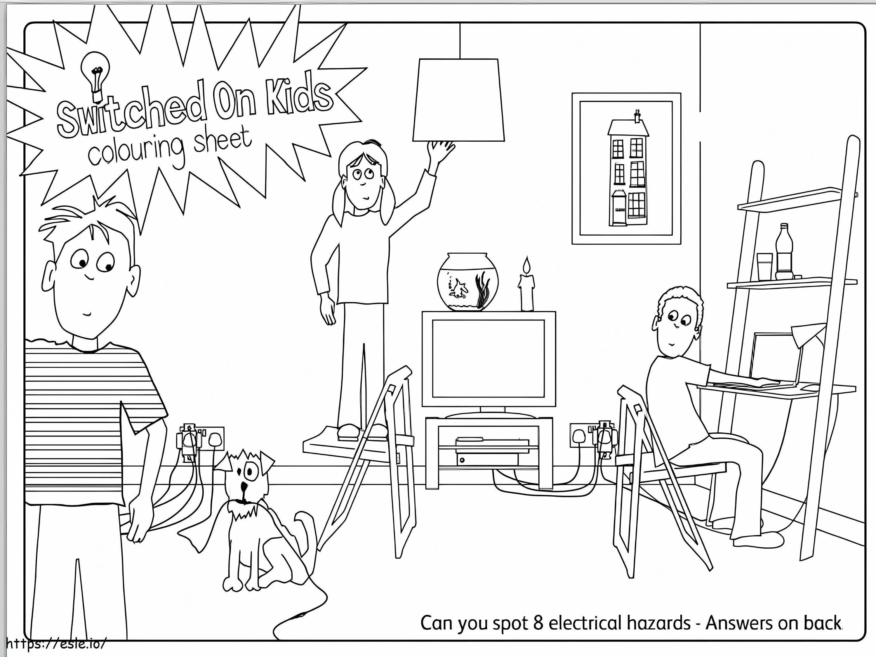 Free Printable Electrical Safety coloring page