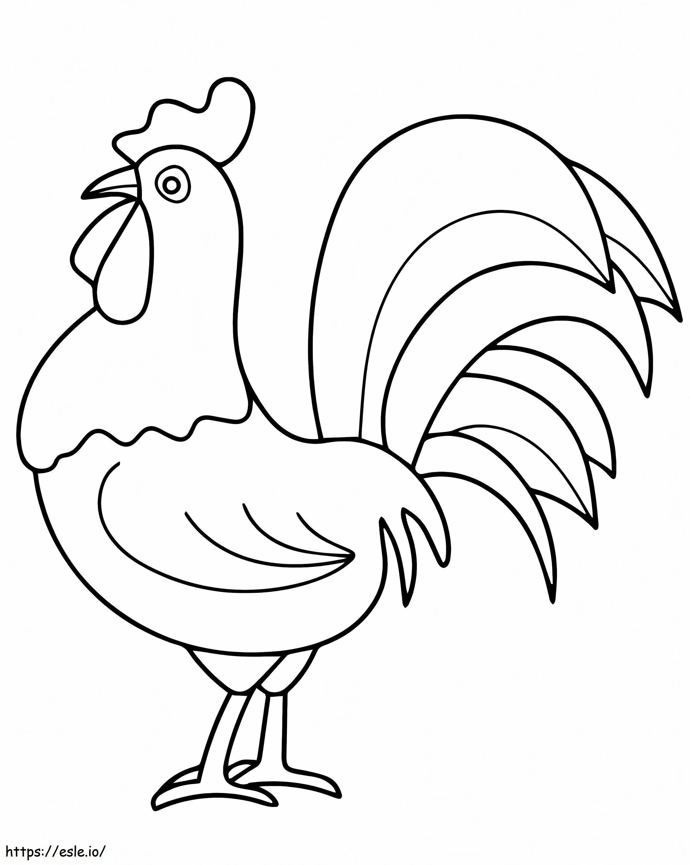 Rooster 3 coloring page