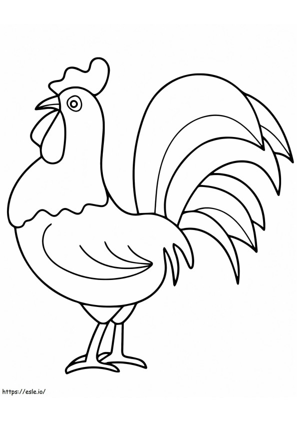 Rooster 3 coloring page