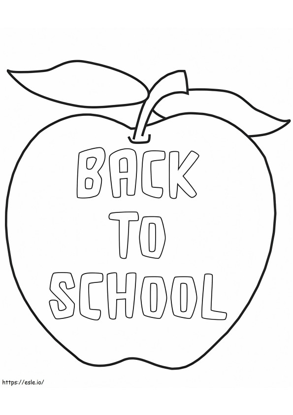 Coloriage Pomme de retour à l'école à imprimer dessin